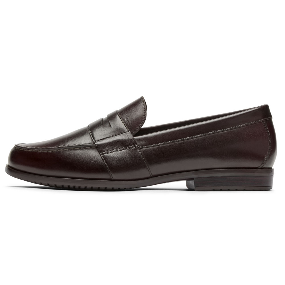 Rockport Mens Loafers Dark Brown - Classic Lite 2 Penny - UK 217-WXGZNY